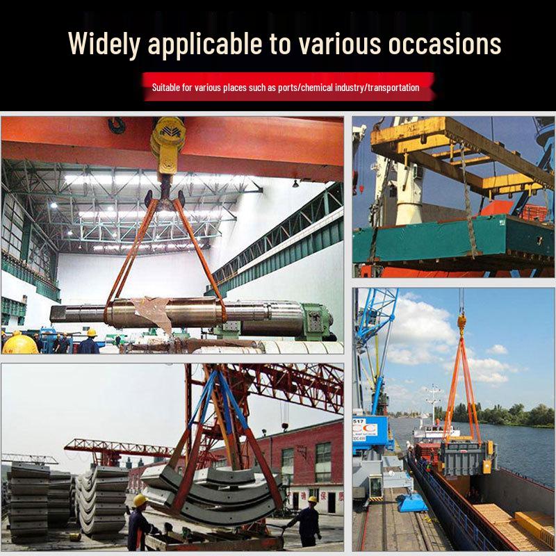 Flexible Double Ring Buckle Lifting Sling: 2t, 3t, 5t Capacity for Industrial Crane Handling.