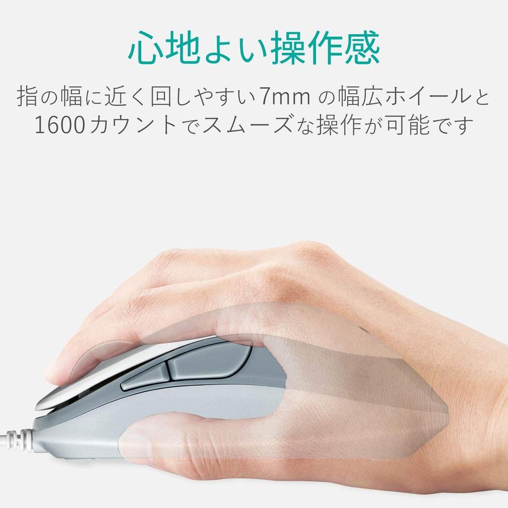 ELECOM Wired BlueLED Mouse M Size 5 Buttons with Back-Forward Buttons White M-Y9UBXWH