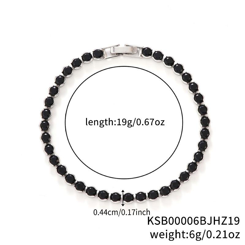 Mary Kashi Fashion Jewelry - Multi-sku Crystal Bracelet, Electroplated Aaa Cubic Zirconia Bracelet, Diamond-accented 4mm