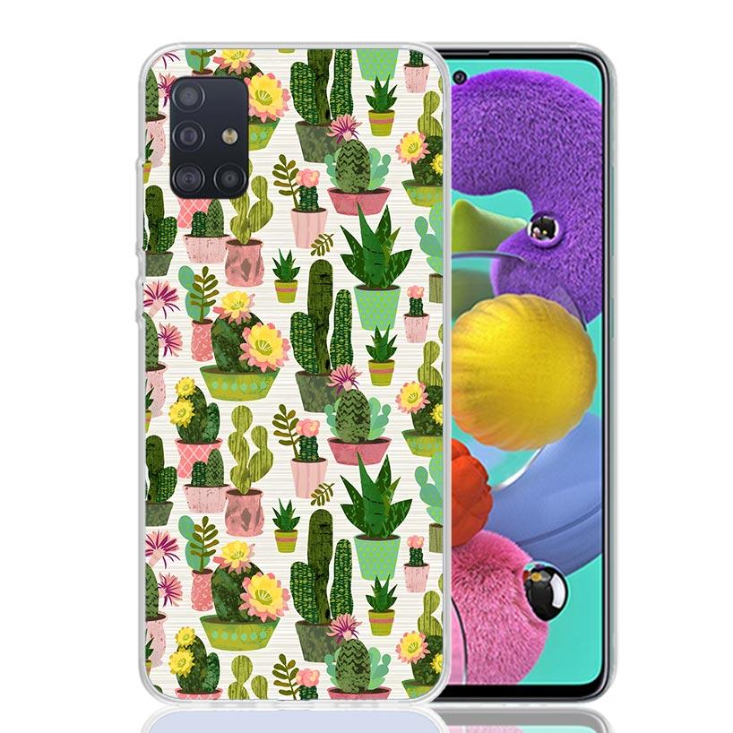 Cartoon Plant Cactus Phone Case for Samsung Galaxy A52 A51 A50S A12 A22 A32 A72 A10S A30S A31 A71 Note 20 Ultra 10 Plus S10 Gala