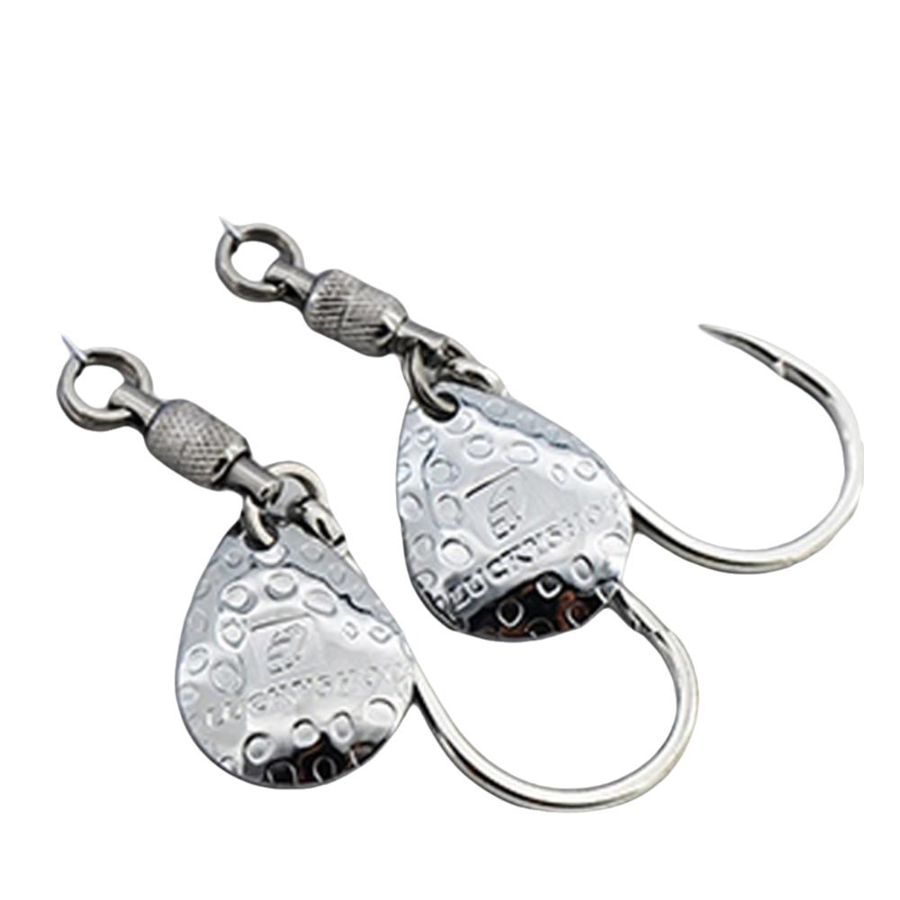 2pcs Spare Hook Blade Jigging Hook Sharp Point Saltwater Resistant Saltwater Fishing Tackle High Visibility Durable Assist Hook 1-0-