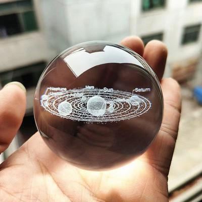 3D Miniature Planets Model Sphere Crystal Ball 6cm Laser Engraved Solar System Ball Home Decoration Accessories Decoracion Hogar