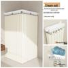 Foldable Shower Curtain Set: Invisible Waterproof Bathroom Partition for Dry and Wet Separation, Punch-free Installation.