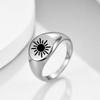 European & American 12MM Engraved Sun Stainless Steel 18K Gold Women's Ring - Fashionable, Hot-Selling, Cross-Border Design.