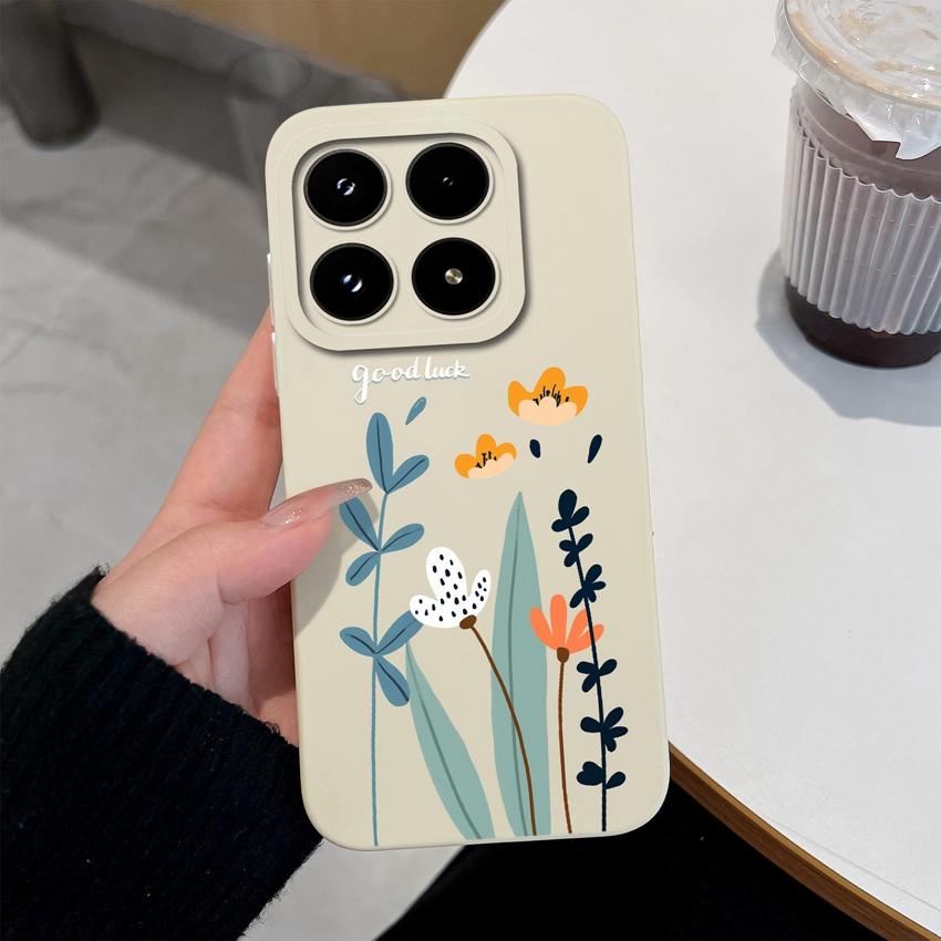 For Xiaomi 17 14 14T 15 15T Pro Poco C71 C75 M7 M8 F7 F8 Phone Case Cute Flower Avocado Pattern Shockproof Silicone Back Cover Shell For Xiaomi Casing