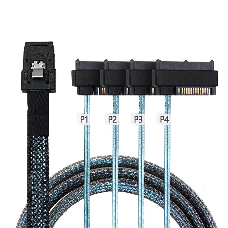 0.5m Mini SAS 36-Pin SFF-8087 to 4 SFF-8482 29-Pin+15-Pin Cable SATA Power Connector