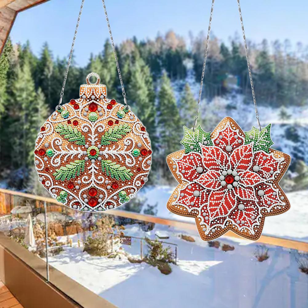 3Pcs Acrylic Christmas Goblin Diamond Painting Hanging Pendant Diamond Painting Decor DIY Diamond Art Pendant Kit for Art Crafts