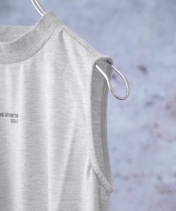Nano Universe Sleeveless Mock Neck Size Golf Shirt, S, Gray,