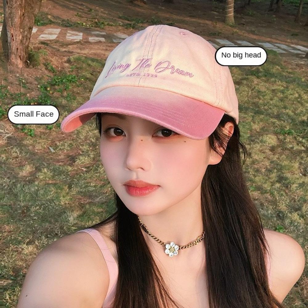 Gradient Color Baseball Cap American Retro Curved Brim Hat Trendy Peaked Cap  Daily