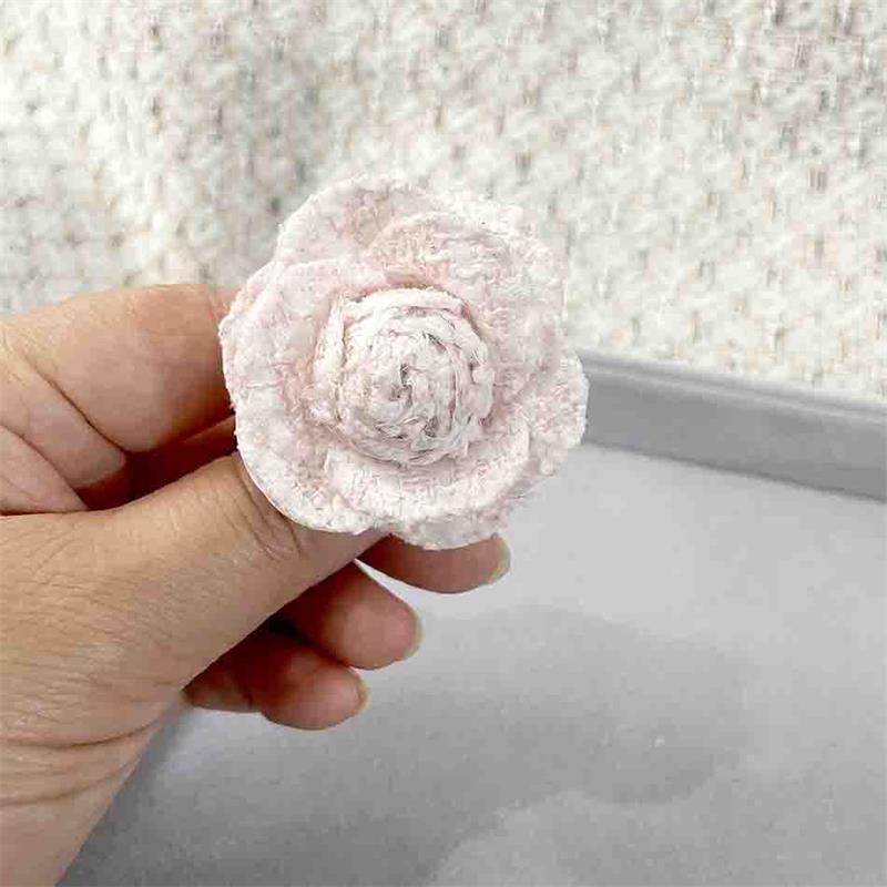 Camellia Houndstooth Brooch All-Season Fabric Mourning Funeral Corsage Pin High-End Elegant Clothes Bag Scarf Accessories Brooch