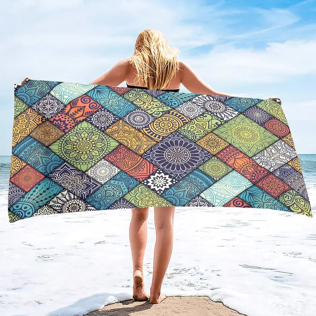 Mandala Strandtuch Ausverkauf Handtücher, Boho Stil Cooles Reise Pool Handtuch, Leicht Sandfrei Schnelltrocknend Reisehandtücher