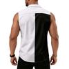 Men's Workwear Lapel Button-Down Vest Shirt - Lightweight Sleeveless Top