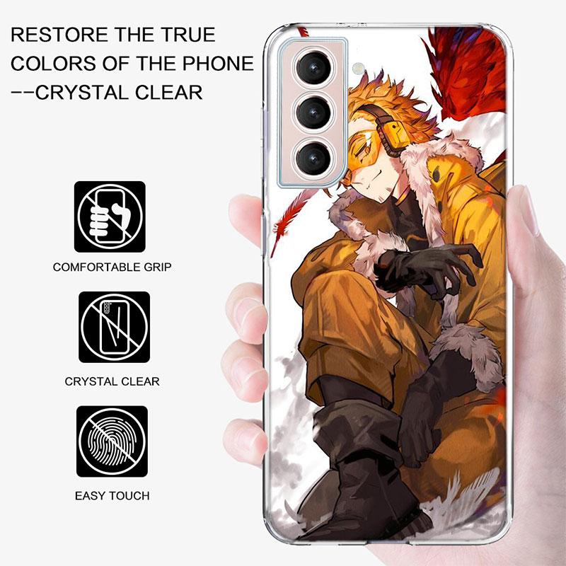 Anime MHA Hawks BNHA Phone Case For Samsung Galaxy S25 Edge S24 S23 FE S21 S20 S10 Plus S22 S26 Ultra Cover Clear Cases TPU Capa