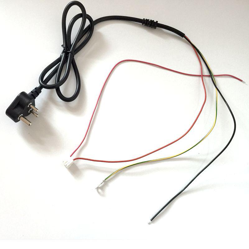 3-Core 0.75 Sq Mm ISI Indian 6A/10A Clover-Leaf Power Cord with Three-Pin Plug