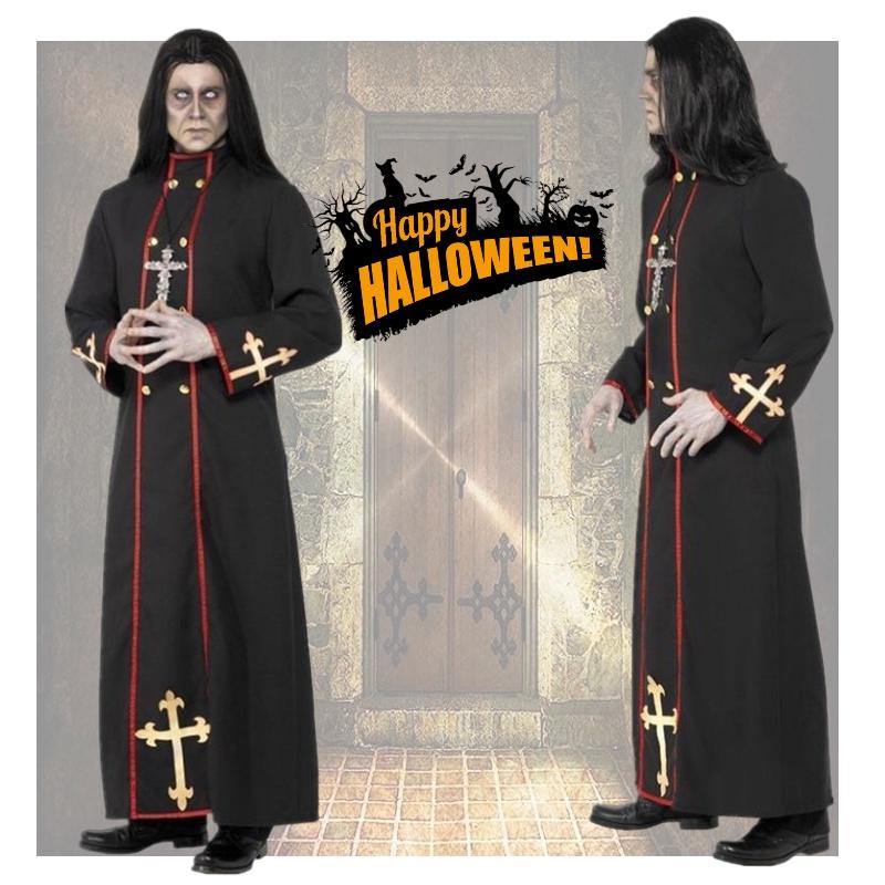 Robe Medieval Priest Cosplay Costume Party Halloween Roleplay Outfit Events