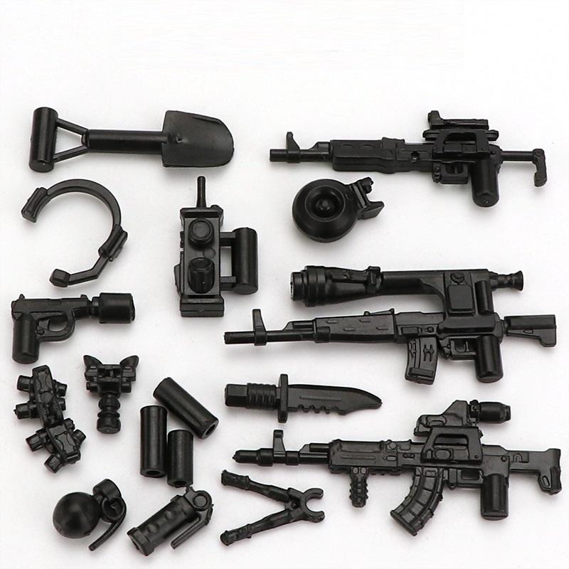 Stadt Militär Waffenpaket Waffen Spezialeinheit Soldat MOC SWAT Mini Actionfiguren Armee Polizei Teile Baustein Steine Spielzeug
