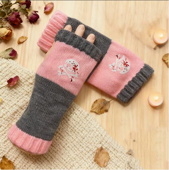 Damen Herbst/Winter Mode Gestrickte Bestickte Handschuhe