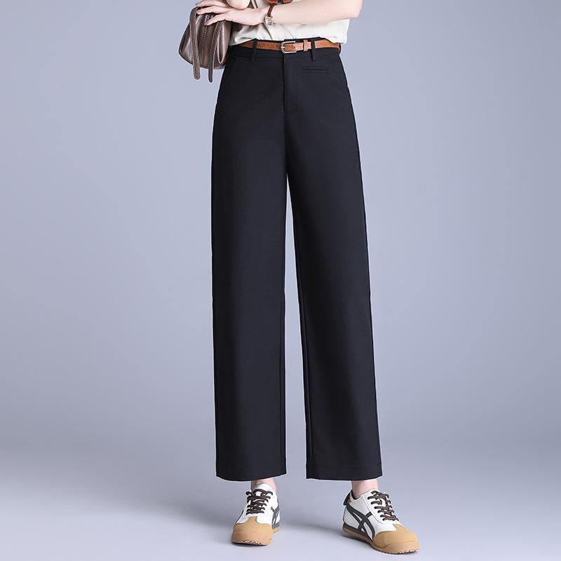 

Women s Summer 2025 Cotton Slim-Fit High-Waisted Wide-Leg Cropped Pants 30 (125-135 lbs)