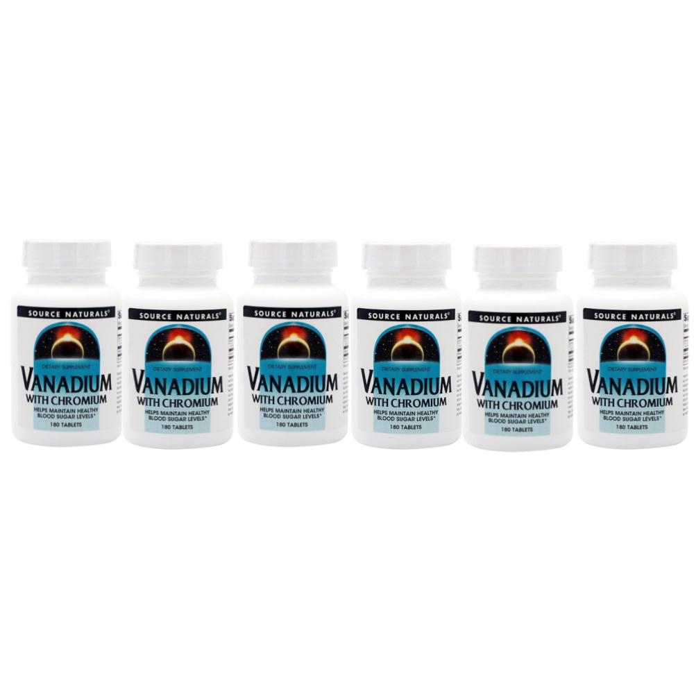 Source Naturals Vanadium with Chrome Tablet Source Naturals Minerals 180 Tablets 6 pcs