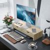 PC Screen Riser Desk Computer Monitor Stand 60-116 Cm with 2 Drawers, Adjustable Length and Angle