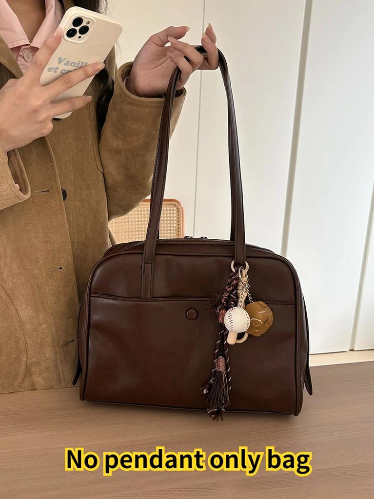 Retro Lässige Damen Schultertaschen Tragbare Pendler Damenbörse Handtaschen Große Kapazität Einfache Damen Buch-Tragetasche Unterarmtasche