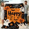 1pc Halloween-themed Printed Blanket with Pumpkin and Patterns, Available In Multiple Sizes, Suitable for Living Rooms, Bedrooms, Studies, Offices, an