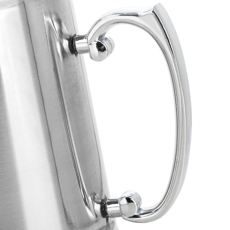 Tazas de Cerveza de Acero Inoxidable 304 de 450/560ML, Vasos Tipo Stein de Doble Pared para Leche y Café con Asa de Agarre para Bebidas Calientes y Frías