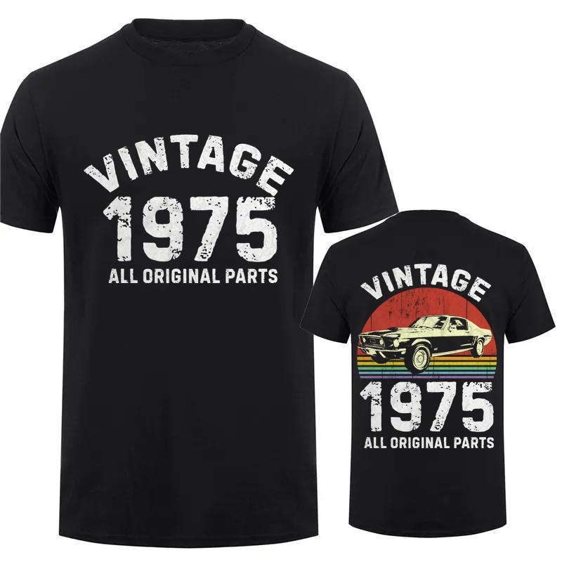 Classic Vintage 1975 All Original Parts Tshirt Men Short Sleeve Birthday Gift T Shirt Casual T-shirt Soft Tee Tops Dad Clothing