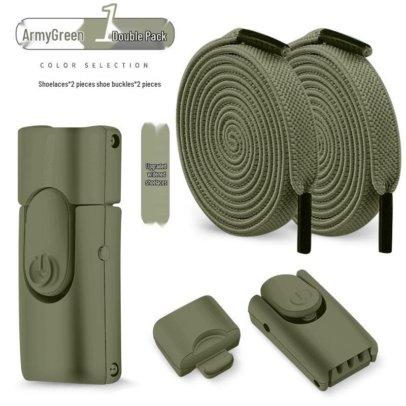 No-Tie Elastic Flat Shoelaces with Metal Buckle for Men & Women