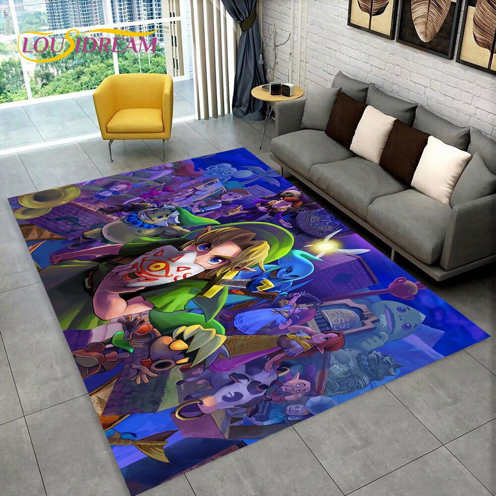 3D Z-Zelda 2 Link Spel Gamer Vloerkleed Tapijt voor Woonkamer Slaapkamer Huisdecoratie, Antislip Vloermat Decoratie voor Bank Deurmat Cadeau