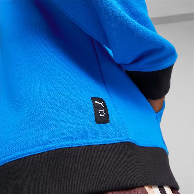 Puma Clydes Closet Pullover Color Block Digital Print Long Sleeve Sweatshirt Men Sweatshirt Racing-Blue 622034-01