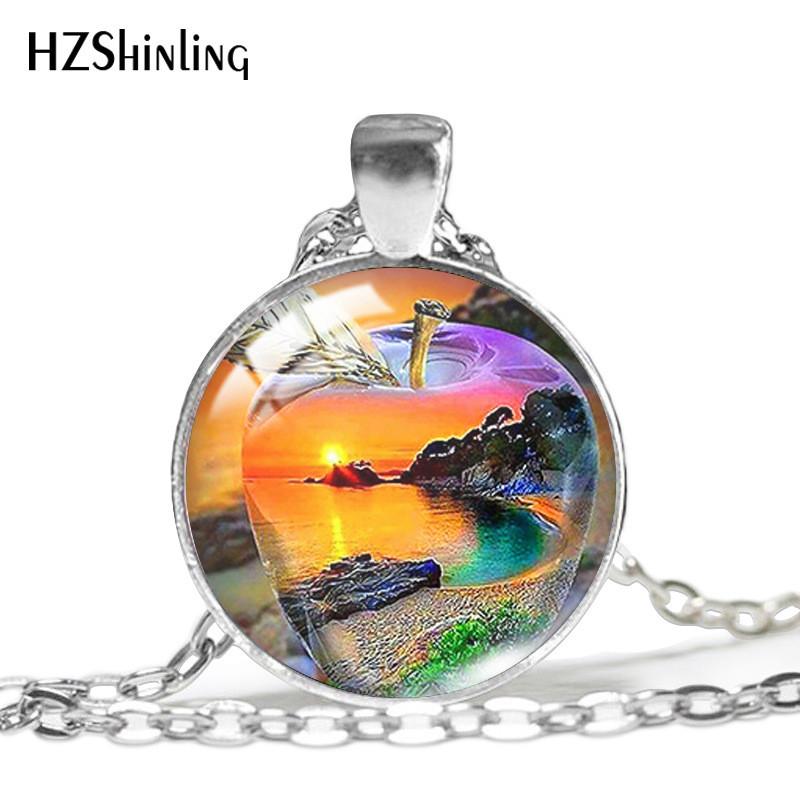 Stylish Silver Chain Necklace With Unique Eiffel Tower And Seaside Palm Tree Pendant