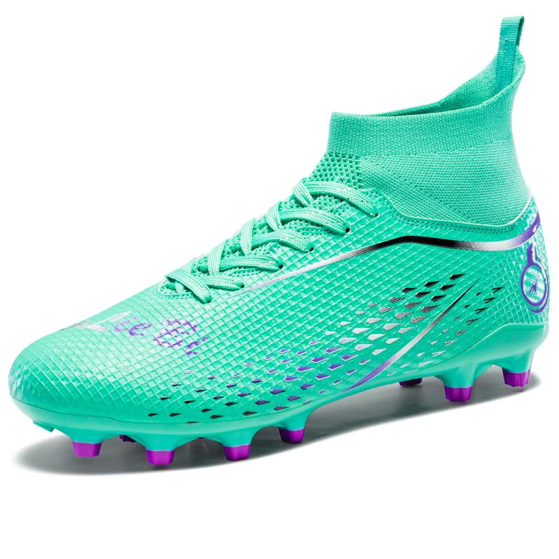 Unisex High Top Elastic Sock Mouth Football Shoes Outdoor Long Nail Sports Football Boots Large Size Youth Sports Kids Football Boots