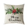 Santa Claus Pillow Case Snowman Color Ball Christmas Wreath Linen Pillow