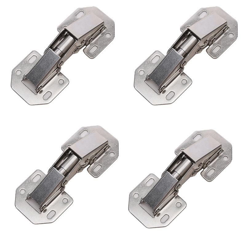 4/10pcs Cabinet Hinge 90 Degree 3/4in No-Drilling Hole Cupboard Door Hinges Soft Close With Screws Furniture Hardware