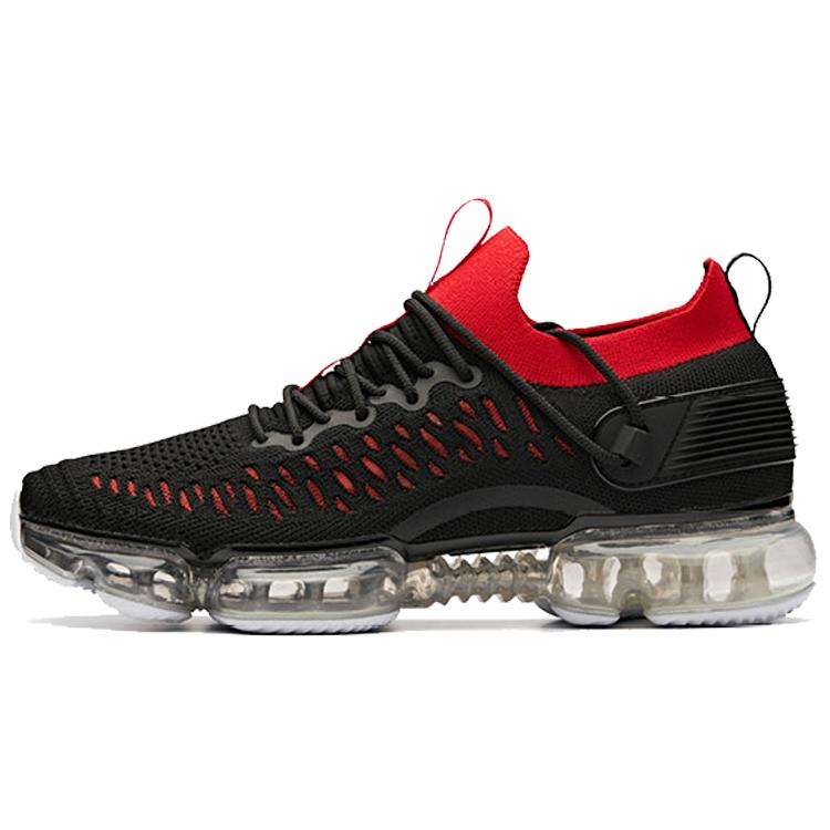 Anta SEEED Cushioning Slip Resistant Abrasion Resistant Breathable Low top Running Shoes Men's Black Red 91925501-3