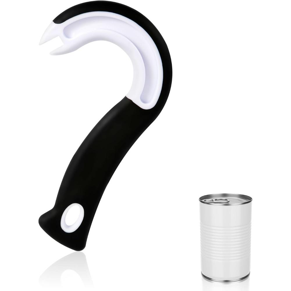Portable J-Shaped Non-Slip Jar & Can Opener – Easy-Grip Multifunctional Lid & Ring Pull Opener