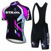 Strava Bicycles Cycling Jersey Set MTB Mens Cycling Maillot Summer Cycle T-Shirt Bib Shorts Suit Triathlon Mountain Bike Clothes