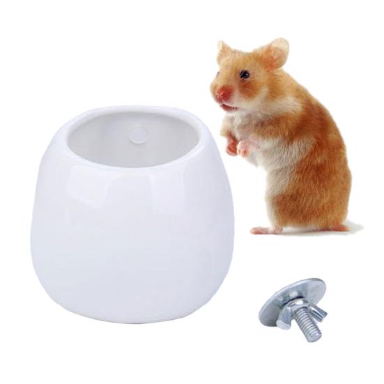 

1 комплект, миска для еды для хомяка, гладкая поверхность, большая емкость, керамическая подвесная кормушка для домашних птиц, хомяков, кормушка для мелких животных
