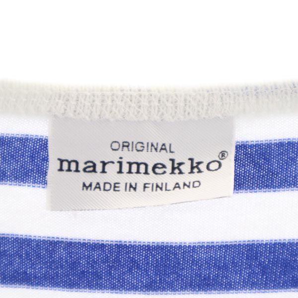 Marimekko Border Pattern Long Sleeve One Piece 160 White_Blue Kid's Used