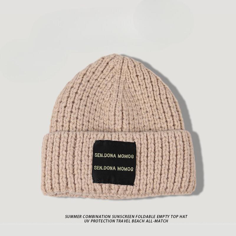 

Knitted Woolen Hat for Women Japanese Autumn and Winter Korean Style Landlord Hat Student Versatile Warm Woolen Hat Trendy Cold Hat for Men M（56-58cm）