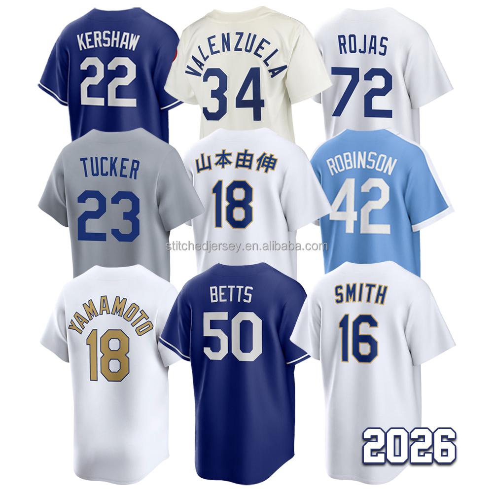 2026 Hot Style Men Stitched Mookie Betts Yoshinobu Yamamoto Clayton Kershaw Miguel Rojas Kyle Tucker Will Smith Baseball Jersey