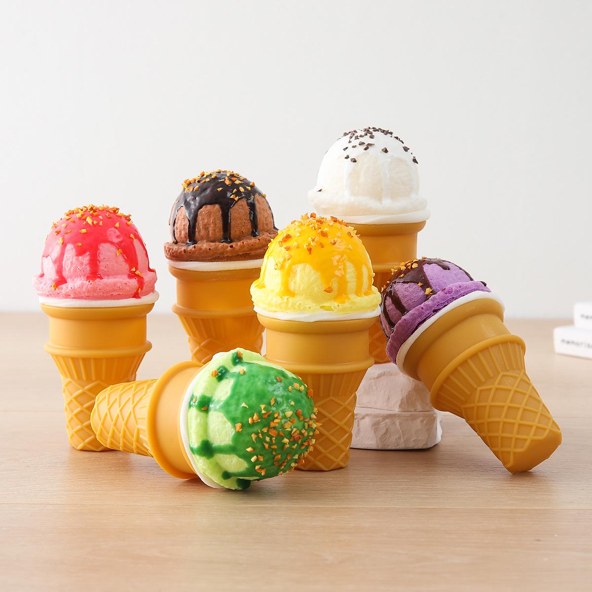 

PU Ice Cream Model Prop: Chocolate Popsicle, Sundae, Cone Display Decoration As Pictured