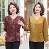 Cămașă elegantă cu imprimeu la modă pentru primăvară, pentru femei de vârstă mijlocie, 50+, cu mâneci de cinci puncte - Perfectă pentru primăvară și vară.