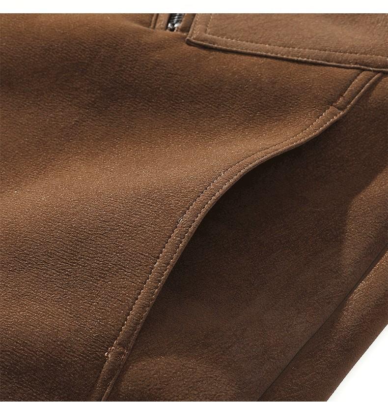 Herren Plus Size Leder- und Pelz-Reversjacke - Herbst/Winter Kollektion