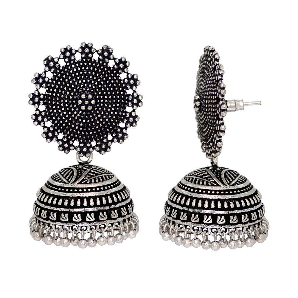 Preyans From Jhumki Earrings for Women (Silver)