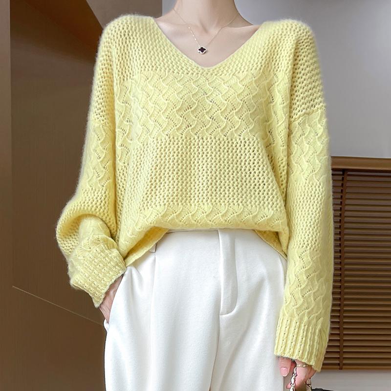 Women's Cashmere Sweater Qinghe Cashmere 30% Cashmere 70% Wool Autumn and Winter Cashmere Pullover Hand-woven Soft and Warm
