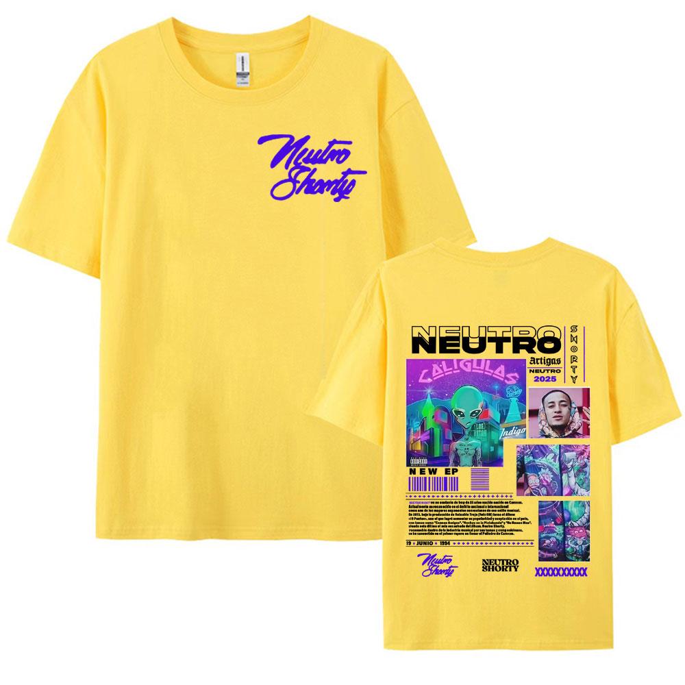 Rapper Neutro Shorty Album Tour 2025 Merch T Shirts Mens Clothing Hip Hop Short Sleeve Tshirts Casual 100 Cotton Tshirt Tops