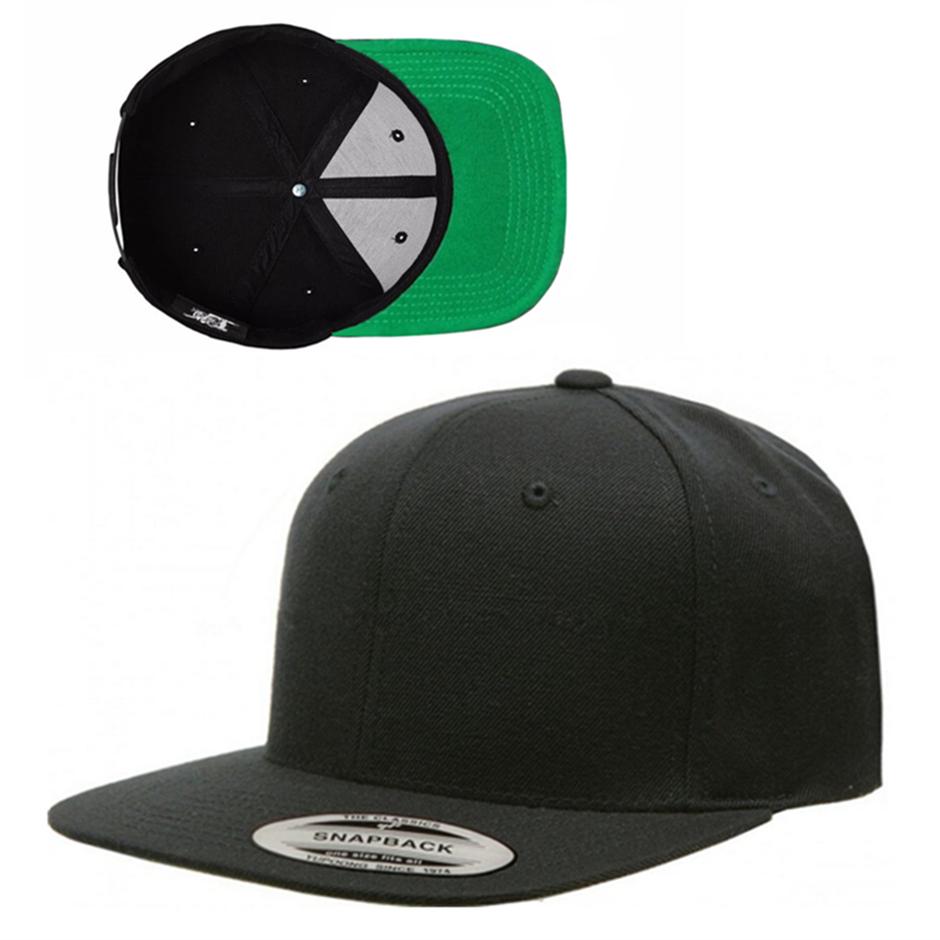 Hot Sale Low Moq 100% Acrylic Snapback Embroidery Hat Custom logo Snap Back Cap чёрный