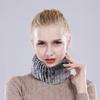 Winter Women Knitted Fluffy Real Rex Rabbit Fur Scarf Natural Soft Rex Rabbit Fur Headband Girls Warm 100% Genuine Fur Scarves